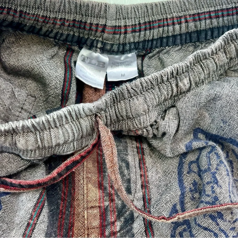Cotton bohemian hippie sun & mandala cargo pants size small/medium - Picture 4 of 7